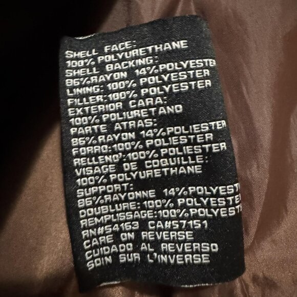 Guess Jacket Womens Medium Brown Quilted Faux Leather Moto Stand Collar Zipper - Picture 9 of 13